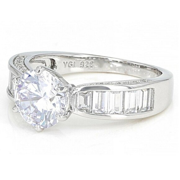 Bella Luce Cubic Zirconia Women's Engagement Ring Rhodium Over Sterling Silver - Picture 2 of 6